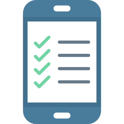 A mobile device mockup with a checklist on the screen.